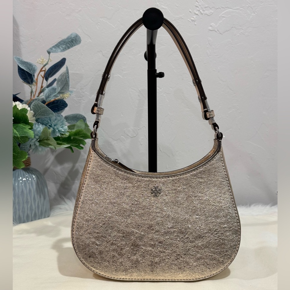 NWT✨Tory Burch Emerson Metallic Champagne Shoulder Bag - Picture 11 of 17